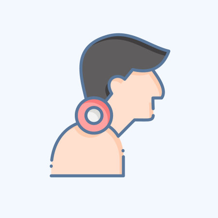 Icon Neck Pain. related to Body Ache symbol. doodle style. simple design editable. simple illustrationのイラスト素材