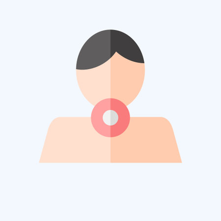 Icon Thyroid. related to Body Ache symbol. flat style. simple design editable. simple illustrationのイラスト素材