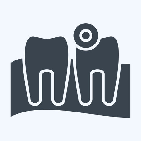Icon Toothache. related to Body Ache symbol. glyph style. simple design editable. simple illustrationのイラスト素材