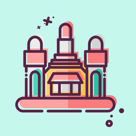 Icon Bangkok. related to Capital symbol. MBE style. simple design editable. simple illustration
