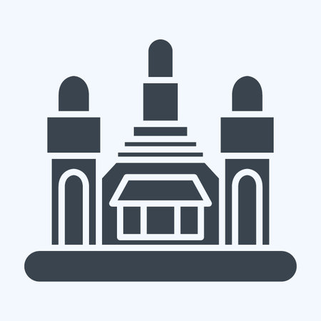 Icon Bangkok. related to Capital symbol. glyph style. simple design editable. simple illustrationのイラスト素材