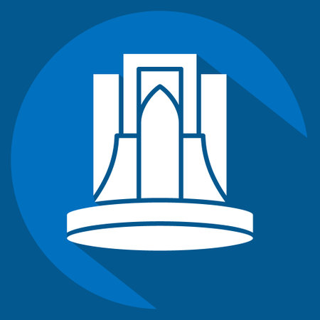 Icon Tehran. related to Capital symbol. long shadow style. simple design editable. simple illustrationのイラスト素材