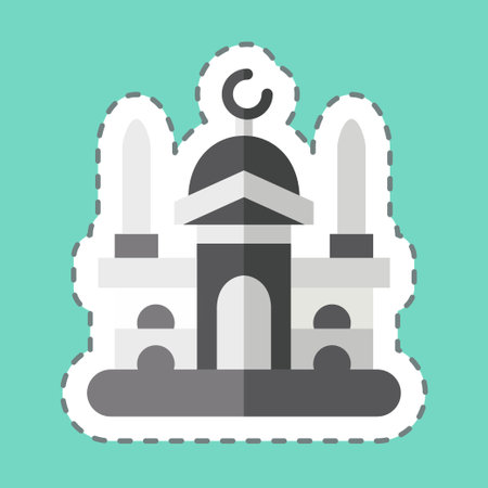 Sticker line cut Damascus. related to Capital symbol. simple design editable. simple illustrationのイラスト素材