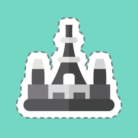 Sticker line cut Tokyo. related to Capital symbol. simple design editable. simple illustrationのイラスト素材