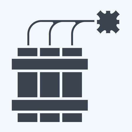 Icon Dynamite. related to Mining symbol. glyph style. simple design editable. simple illustrationのイラスト素材