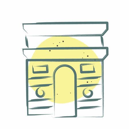 Icon ARC De Triomphe. related to France symbol. Color Spot Style. simple design editable. simple illustrationのイラスト素材