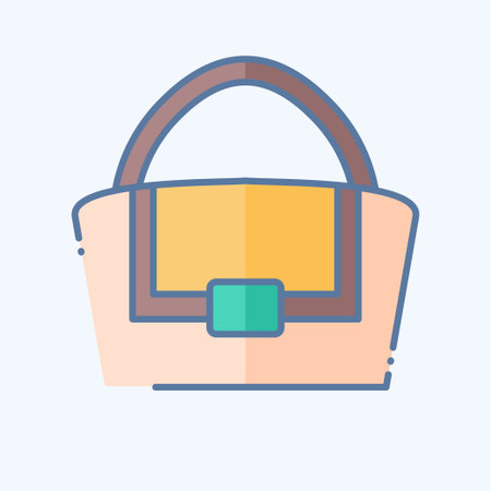 Icon French Bag. related to France symbol. doodle style. simple design editable. simple illustrationのイラスト素材