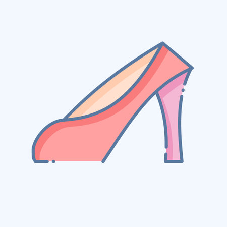 Icon High Heels. related to France symbol. doodle style. simple design editable. simple illustrationのイラスト素材