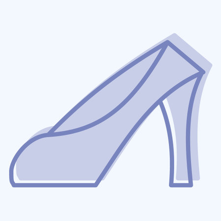 Icon High Heels. related to France symbol. two tone style. simple design editable. simple illustrationのイラスト素材
