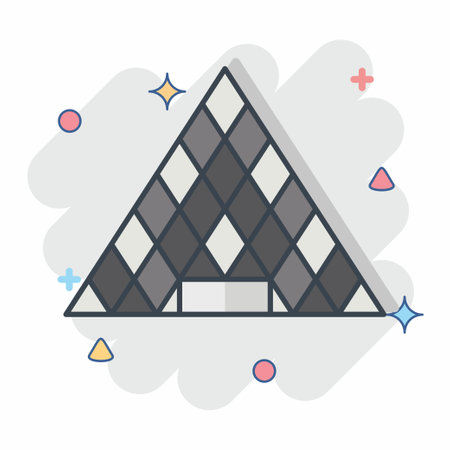 Icon Musee Du Louvre. related to France symbol. comic style. simple design editable. simple illustrationのイラスト素材