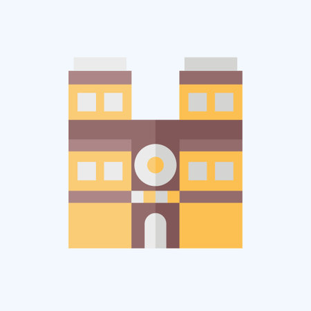 Icon Notre Dame. related to France symbol. flat style. simple design editable. simple illustrationのイラスト素材
