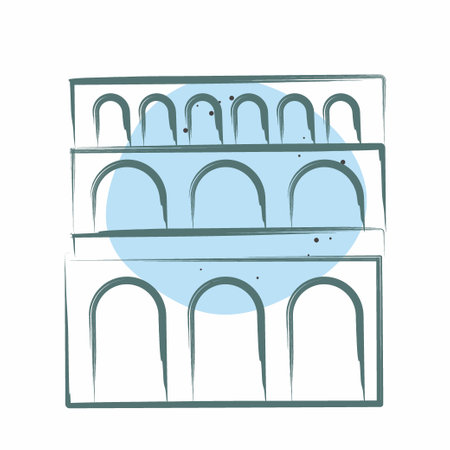 Icon Pont Du Gard. related to France symbol. Color Spot Style. simple design editable. simple illustrationのイラスト素材