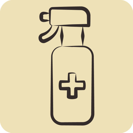 Icon Spray. related to Cleaning symbol. hand drawn style. simple design editable. simple illustrationのイラスト素材