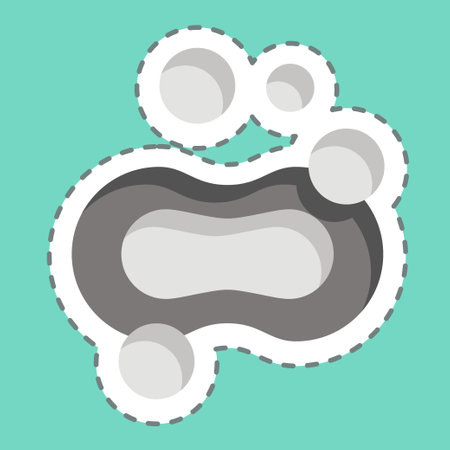 Sticker line cut Bubble. related to Cleaning symbol. simple design editable. simple illustrationのイラスト素材