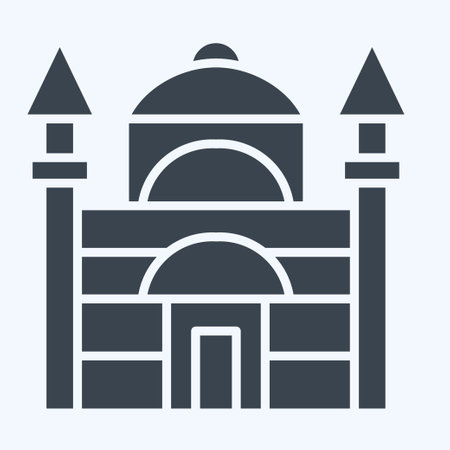 Icon Blue Mosque. related to Turkey symbol. glyph style. simple design editable. simple illustrationのイラスト素材