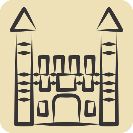 Icon Toplapi Palace. related to Turkey symbol. hand drawn style. simple design editable. simple illustrationのイラスト素材