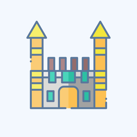 Icon Toplapi Palace. related to Turkey symbol. doodle style. simple design editable. simple illustrationのイラスト素材