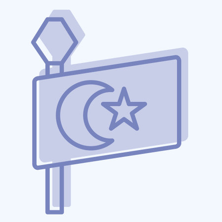 Icon Turkey Flag. related to Turkey symbol. two tone style. simple design editable. simple illustrationのイラスト素材