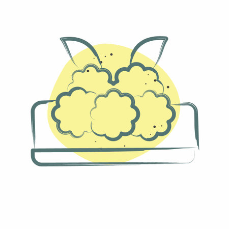 Icon Turkish Meatball. related to Turkey symbol. Color Spot Style. simple design editable. simple illustrationのイラスト素材