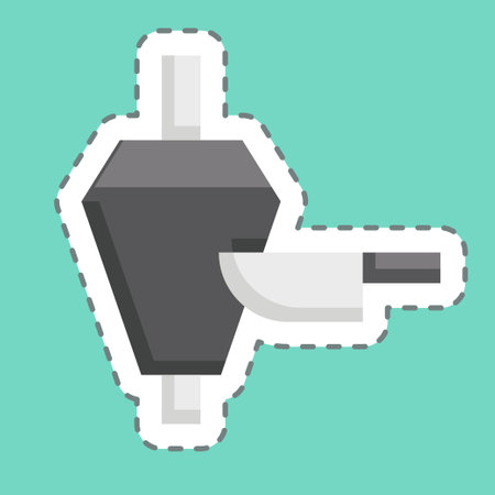 Sticker line cut Doner Kebab. related to Turkey symbol. simple design editable. simple illustrationのイラスト素材
