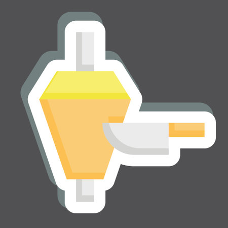 Sticker Doner Kebab. related to Turkey symbol. simple design editable. simple illustrationのイラスト素材