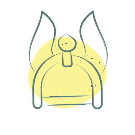 Icon Helmet 2. related to Celtic symbol. Color Spot Style. simple design editable. simple illustrationのイラスト素材