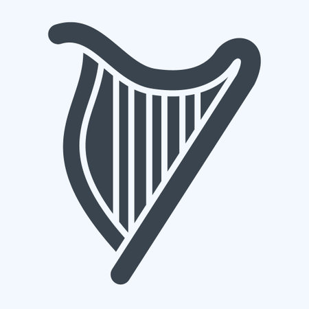 Icon Harp. related to Celtic symbol. glyph style. simple design editable. simple illustration