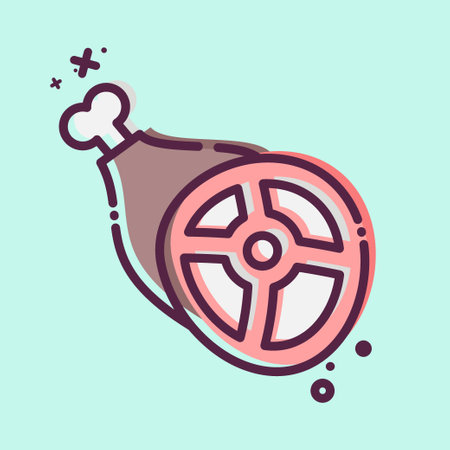 Icon Meat. related to Celtic symbol. MBE style. simple design editable. simple illustrationのイラスト素材