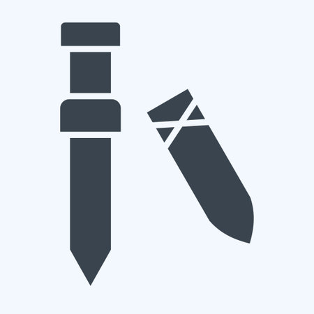 Icon Sword 2. related to Celtic symbol. glyph style. simple design editable. simple illustrationのイラスト素材