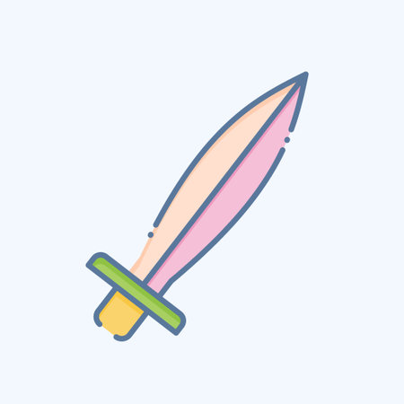 Icon Sword. related to Celtic symbol. doodle style. simple design editable. simple illustrationのイラスト素材