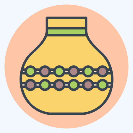 Icon Vase. related to Celtic symbol. color mate style. simple design editable. simple illustrationのイラスト素材