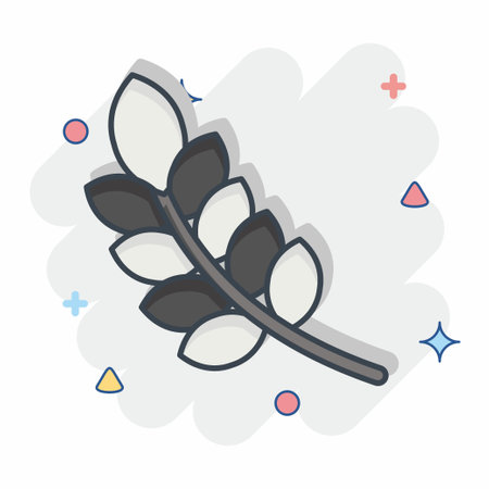 Icon Wheat. related to Celtic symbol. comic style. simple design editable. simple illustrationのイラスト素材
