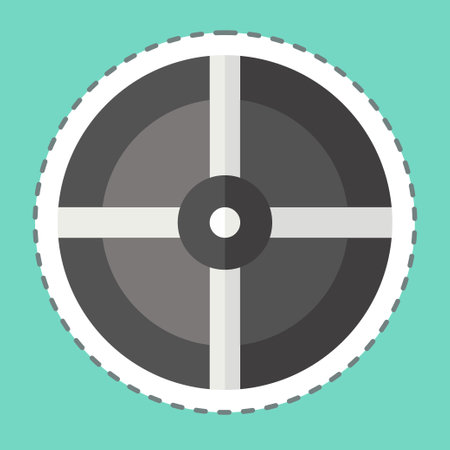 Sticker line cut Shield. related to Celtic symbol. simple design editable. simple illustrationのイラスト素材