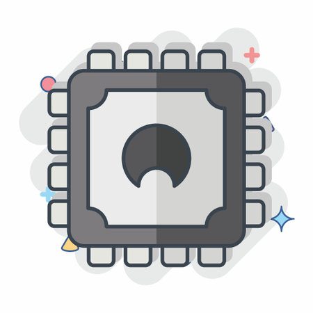Icon Cpu. related to Computer symbol. comic style. simple design editable. simple illustrationのイラスト素材