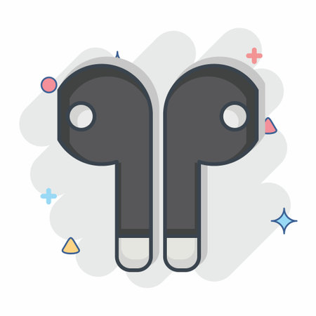 Icon Earbuds. related to Computer symbol. comic style. simple design editable. simple illustrationのイラスト素材