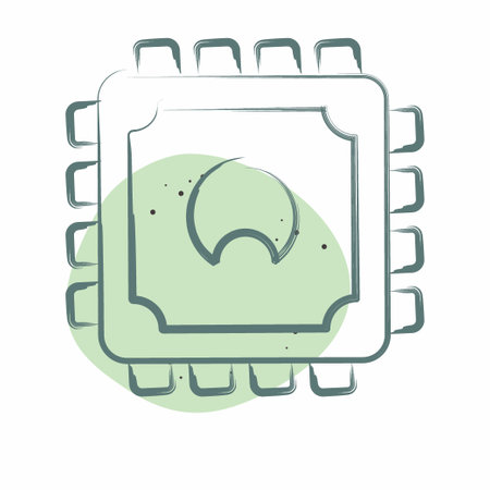 Icon Cpu. related to Computer symbol. Color Spot Style. simple design editable. simple illustrationのイラスト素材
