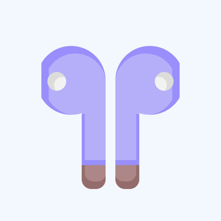 Icon Earbuds. related to Computer symbol. flat style. simple design editable. simple illustrationのイラスト素材