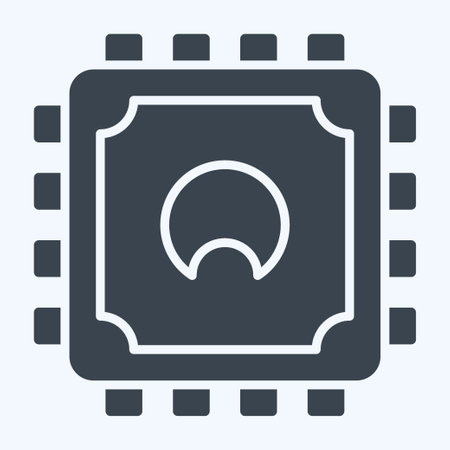 Icon Cpu. related to Computer symbol. glyph style. simple design editable. simple illustrationのイラスト素材