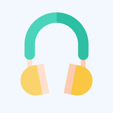 Icon Head Phone. related to Computer symbol. flat style. simple design editable. simple illustrationのイラスト素材