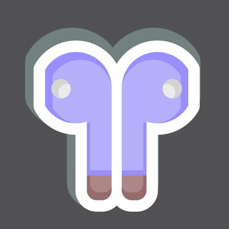 Sticker Earbuds. related to Computer symbol. simple design editable. simple illustrationのイラスト素材