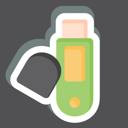 Sticker Usb. related to Computer symbol. simple design editable. simple illustrationのイラスト素材