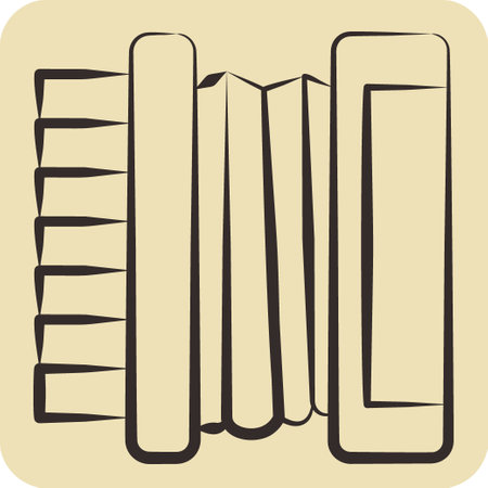 Icon Accordion. related to Russia symbol. hand drawn style. simple design editable. simple illustrationのイラスト素材