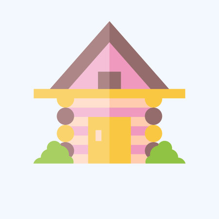 Icon Cabin. related to Russia symbol. flat style. simple design editable. simple illustrationのイラスト素材