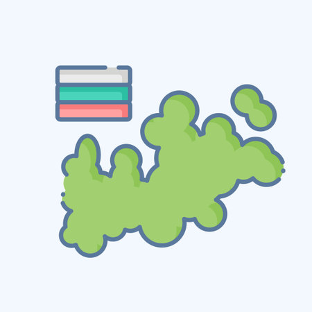 Icon Map. related to Russia symbol. doodle style. simple design editable. simple illustrationのイラスト素材