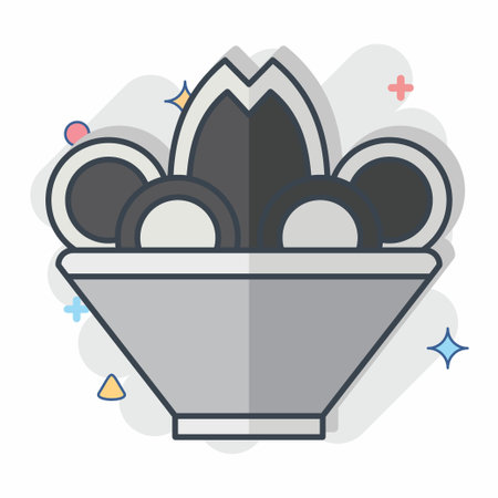Icon Pelmeni. related to Russia symbol. comic style. simple design editable. simple illustrationのイラスト素材