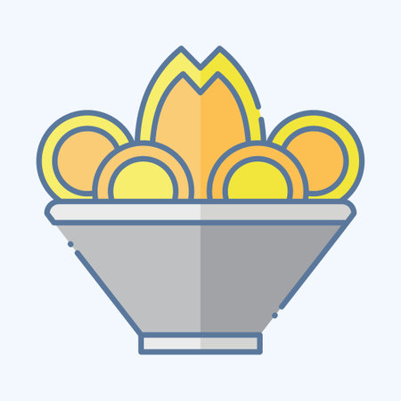 Icon Pelmeni. related to Russia symbol. doodle style. simple design editable. simple illustrationのイラスト素材