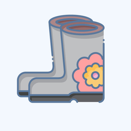 Icon Valenki. related to Russia symbol. doodle style. simple design editable. simple illustrationのイラスト素材