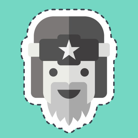 Sticker line cut Russia Hat. related to Russia symbol. simple design editable. simple illustrationのイラスト素材