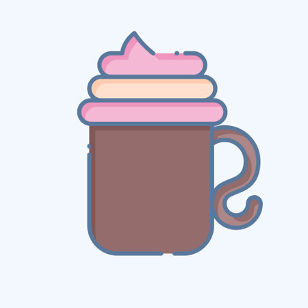 Icon Viennese Coffee. related to Coffee symbol. doodle style. simple design editable. simple illustrationのイラスト素材