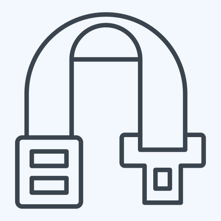 Icon Car Seatbelt. related to Car Parts symbol. line style. simple design editable. simple illustrationのイラスト素材